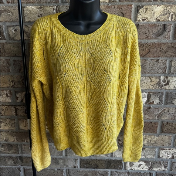 Anthropologie Keely Cable-Knit Sweater in Yellow-Mustard , Size XS - Picture 4 of 15